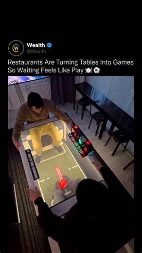Wealth | Restaurants Are Turning Tables Into Games So Waiting Feels Like Play. 🍽️⚽ Waiting for food might never feel boring again, this table turns... | Instagram