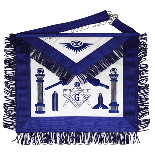 Master Mason Masonic Apron – Working Tools | Handcrafted Lambskin With Blue Fringe - Etsy UK