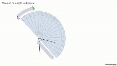 Measuring angles using a protractor