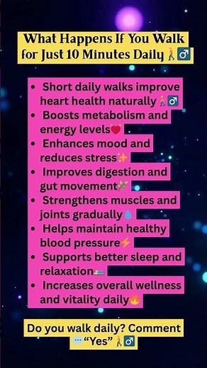10 Minute Daily Walk Benefits🚶‍♂️ Heart & Wellness Tips #HealthTips #Wellness