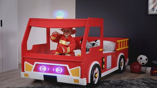 🚒 The Freddy Fire Truck Single Bed is the perfect bed for little boys and girls who dream of being a firefighter when they grow up. | Amart Furniture