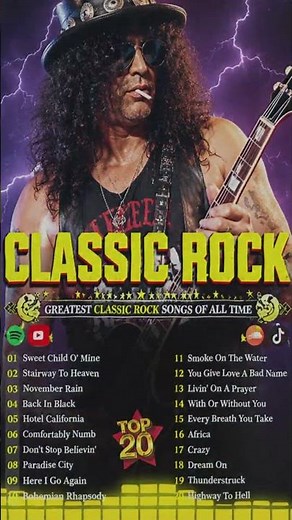 Top 100 Classic Rock Songs Of All Time 💥 Queen, Guns N' Roses, Pink Floyd, The Beatles, Bon Jovi, U