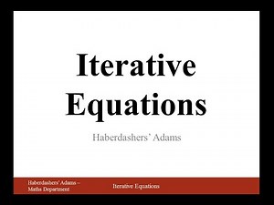 Solving Equations using Iteration