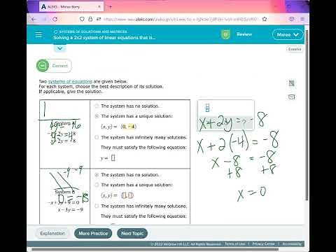 Solving a 2x2 system of linear equations that is inconsistent or consistent dependent