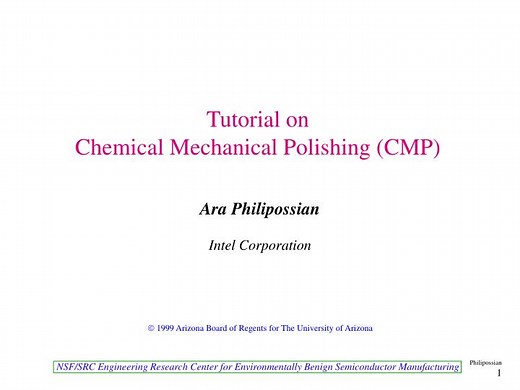 Tutorial on Chemical Mechanical Polishing (CMP) - SlideServe