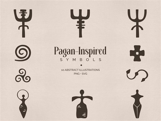 Pagan-inspired Symbols Clipart Set: 10 Hand-drawn Boho Illustrations (SVG   PNG) - Etsy