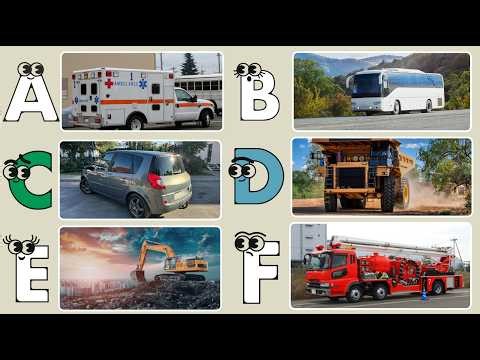 ABC Vehicles Song for Kids | A to Z Transport Learning Video
