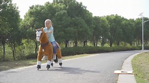 Watch UFREE Horse Action Pony, Walking Horse Toy, Rocking Horse with Wheels Giddy up Ride on for Kids A... on Amazon Live