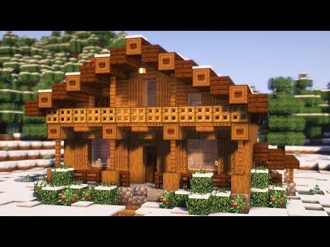Minecraft: How To Build a Simple Winter Log Cabin