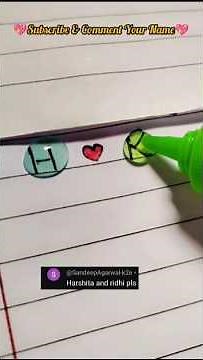 Calligraphy bubble name📛Tag to H❤R #art #foryou #smileycrafter #writing #youtube #shorts#comment#yt