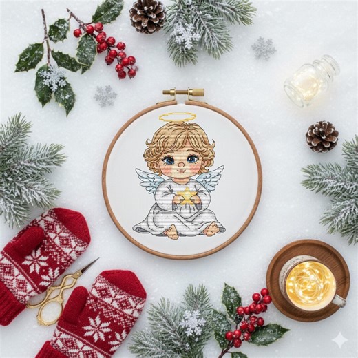 Little Angel Cross Stitch Pattern Instant Digital Download, Christmas Angel Cross Stitch Chart, Сhristmas Decoration - Etsy