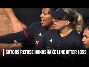 Florida Gators refuse to shake hands after WCWS elimination by Texas Tech | ESPN College Softball
