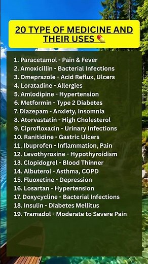 20 Types of Medicine and Their Uses