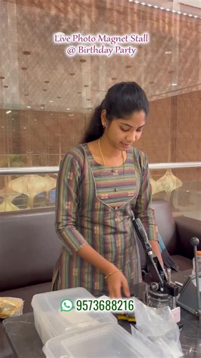 SAKI ART STUDIO on Instagram: "The best surprise is inside the bag! 🛍️✨ For this Birthday Party, we did something special. We clicked the guests' photos, turned them into premium magnets instantly, and secretly packed them into their Goody Bags! 🤫🎁 The reaction? Pure excitement! Guests were so satisfied seeing their own happy faces on high-quality magnets. It’s not just a return gift; it’s a memory they’ll actually keep. ❤️ We are open for bookings! 📩 DM us to bri