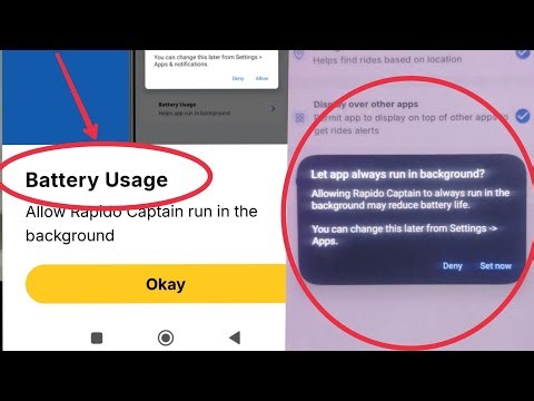 Battery Usage Permission Problem in Rapido Captain | Let App Always run in background Problem