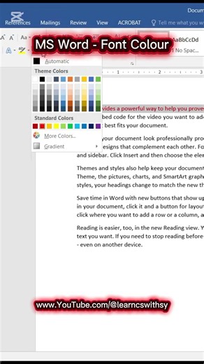 MS Word Tip - Font Colour
