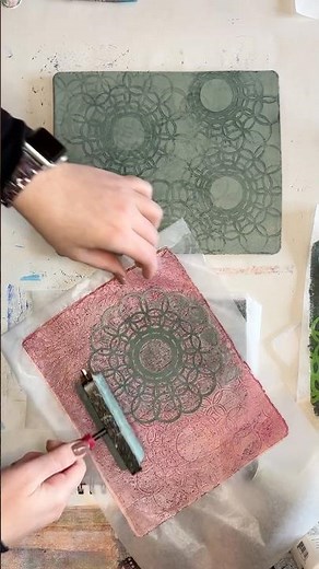 Gelli plate printing with stencils and masks. #mixedmediaart #gelliplateprinting #gelliprints