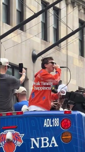 Timothée Chalamet Knicks Victory Parade 2026 Orange Jacket 🏀🔥
