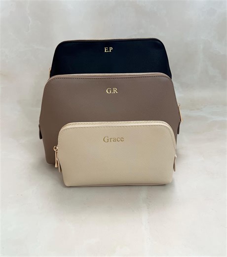 Monogrammed Makeup Bag | Personalised Embossed Cosmetics Bag | Bridesmaid Gift - Etsy Australia