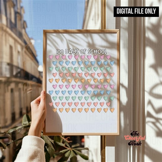 100 Days Printable Chart | Classroom Milestone Poster | Teacher Classroom Printable | 100 Days of School | Digital Download PDF PNG - Etsy