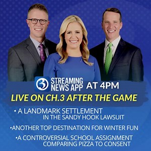 1.9K views · 13 reactions | These stories and much more at 4pm on the Channel 3 Streaming News app, and live on Channel 3 after the game! | WFSB - Channel 3 Eyewitness News | Facebook