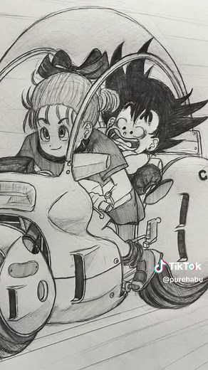 ドラゴンボールイラスト - 孫悟空とブルマのおすすめアニメ描き方