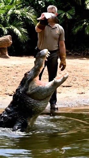 Crocodile SMASHES Fish Head in One Powerful Bite🐊 Real Wild Feeding Up Close #nature #wildlife #zoo