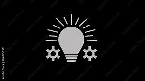 Animated video of strategy icon. strategy transparent sign and symbol. strategies design vector. business and bulb icon. 2d animated video clip. 4k size without background.
