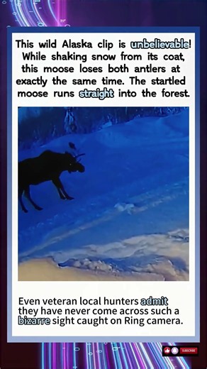 Insane Camera Footage! Moose Shakes And Loses Both Antlers At Once 🦌 #funny#animals #wildlife