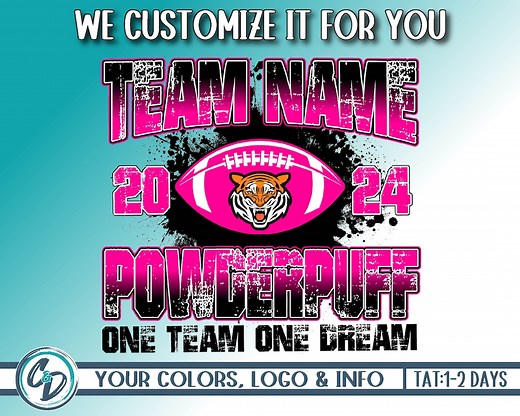 Custom Football Powderpuff Design, Girls Football Custom PNG, Sublimation DTG, Personalized Powderpuff Girls Football PNG, We Customize - Etsy