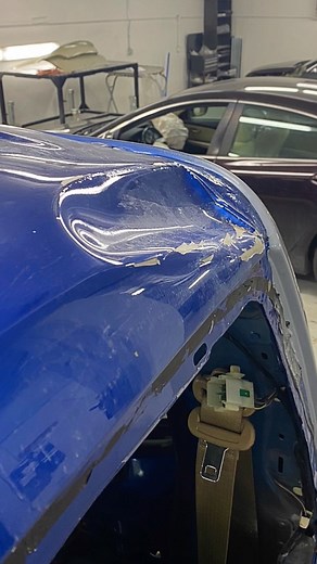 A tree CRUSHED this F150 roof making it need a new roof panel. Check out the full length video of this roof replacement just posted on my channel! #autobody #collision #automotive #f150 #mechanic | BluecollarKyle