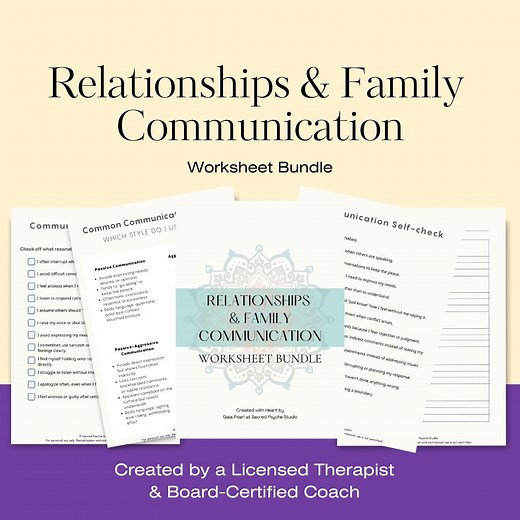 Family and Relationships Communication Worksheet Bundle: Printable Therapy Exercises (PDF) - Etsy