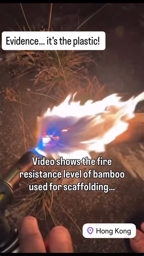 Melissa Pain on Instagram: "Bamboo has been used safely for centuries in buildings and is naturally flame retardant. Plastic, is made of fossil fuels, and burns and spreads easily."