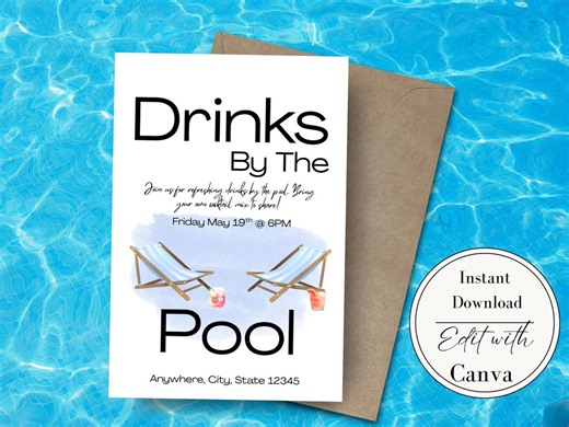 Editable Pool Party Invitation (Digital Download)