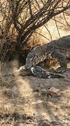 Poor Bird Never Saw it Coming. [AI Animation] Monitor Lizard Attack #wildlife #animals #lizard
