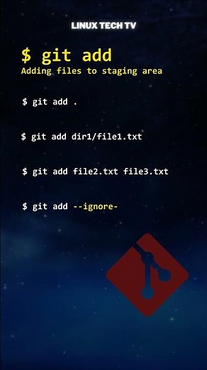 3. 📝⚡ Git basics commands: git add ‪@LinuxTechTV‬ pro Git