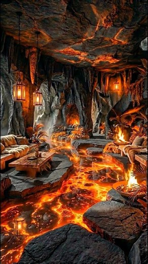 I Built a LAVA CAVE Floor in My House… This Is Insane 🔥🔥🤯 #ytshorts #shorts #viral #diy
