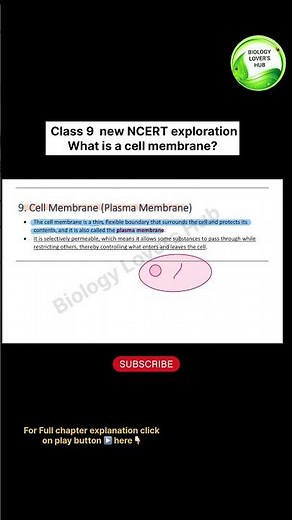 Cell Membrane in Easy Language 🔥| NCERT Class 9
