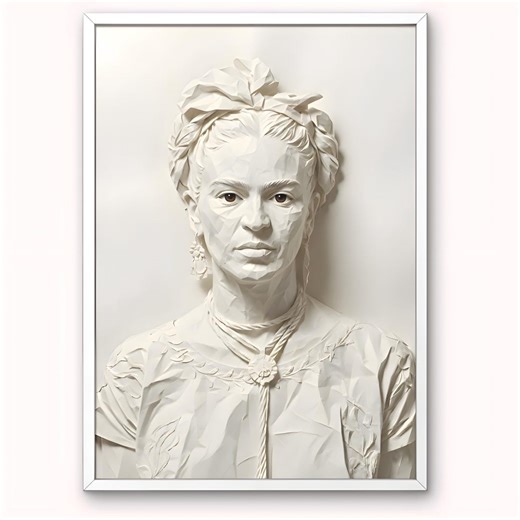 Frida Kahlo Portrait-3d Paper Relief Poster - Etsy