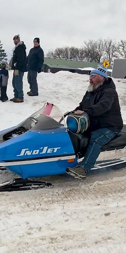Sno Jet Vintage Snowmobile Having Fun at Jumpin' Jacks Vintage Snowmobile Show