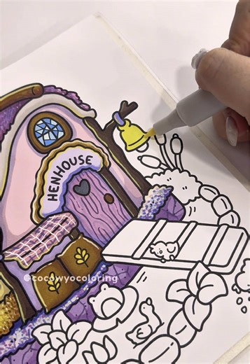 In a quiet corner of the garden, there was a henhouse where every chick had a story. 🐣 Some were brave, some were shy, but every night, they gathered at their little home to share their tiny adventures. ✨ Here’s a cozy piece of the Cozy Corner Coloring Book. There’s a little more waiting for you in the bio! #cozycorner #cocowyopublishing #cocowyo #cocowyocoloringbook #coloring #coloringbook