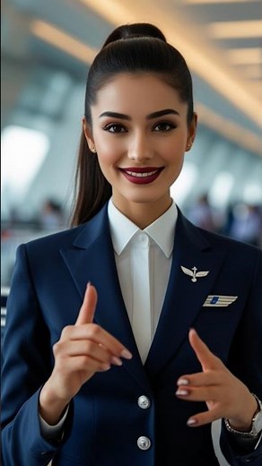 Glamorous Air Hostess in Stunning Uniform ✈️ | Cabin Crew Moments #Shorts #airhostess #viral