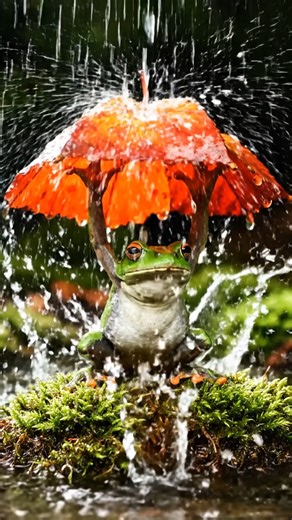 Who else loves dancing in the rain? #FunnyFrog #FrogDance #FrogLife #ViralShorts #FrogFablesHub | Frog Fables