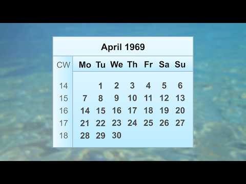 April 1969 Calendar