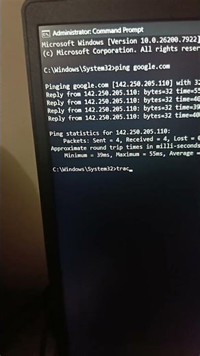 Ping and Trace route in Windows Command Prompt