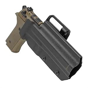 GRITR OWB Kydex Right/Left Hand Gun Holster Compatible with Glock 17 - Optic Cut, Compatible with Safariland QLS/G-Code RTI Attachments, Adjustable Belt Loops, Open Bottom, Adjustable Cant