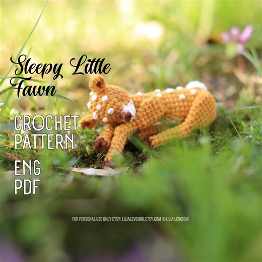 Sleepy Fawn Crochet Pattern, Baby Deer Amigurumi PDF, Woodland Animal Pattern, Cute Sleeping Deer, Mini Plush Fawn Tutorial - Etsy Canada
