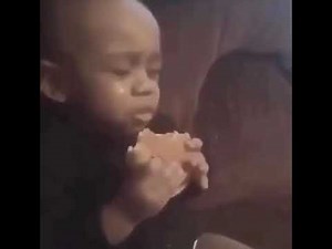 Kid crying eating burger meme
