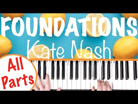 How to play FOUNDATIONS - Kate Nash EASY Piano Tutorial (Chords Accompaniment)