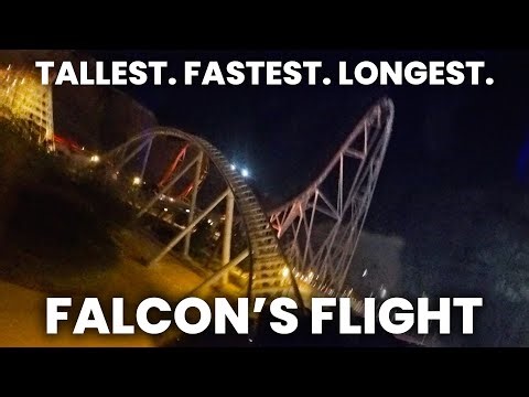 Falcon's Flight Front Row Night POV | The World's Biggest Roller Coaster - Six Flags Qiddiya City